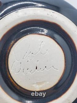 Vintage Rob Wiedmaier Studio Pottery Jar Missouri Artist Lidded Jar Canister
