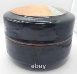 Vintage Rob Wiedmaier Studio Pottery Jar Missouri Artist Lidded Jar Canister