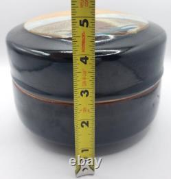 Vintage Rob Wiedmaier Studio Pottery Jar Missouri Artist Lidded Jar Canister