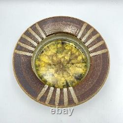 Vintage Robert Maxwell California Studio Pottery Ashtray Glass Bottom MCM