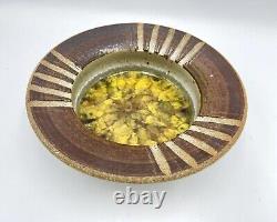 Vintage Robert Maxwell California Studio Pottery Ashtray Glass Bottom MCM