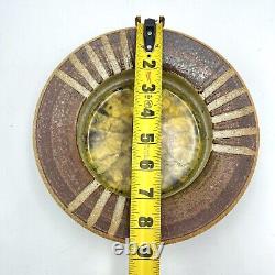 Vintage Robert Maxwell California Studio Pottery Ashtray Glass Bottom MCM