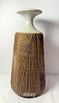 Vintage Robert Maxwell David Cressey Studio Pottery Vase Earthgender Era 70s 11