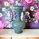 Vintage Robin Egg Blue Michael Schwegmann Studio Pottery Vase Curves Modern 10.5