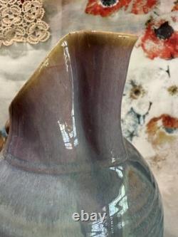 Vintage Robin Morris Dunnmorr Studio Art Pottery Blue Drip Glaze LG 9.5Pitcher Vintage Robin Morris Dunnmorr Studio Art Pottery Blue Drip Glaze LG 9.5Pitcher