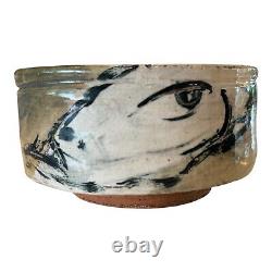 Vintage Ron Meyers Studio Art Earthenware Glazed Pottery Tea Bowl Low Bowl