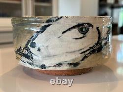 Vintage Ron Meyers Studio Art Earthenware Glazed Pottery Tea Bowl Low Bowl