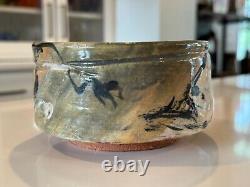 Vintage Ron Meyers Studio Art Earthenware Glazed Pottery Tea Bowl Low Bowl