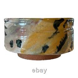 Vintage Ron Meyers Studio Art Earthenware Glazed Pottery Tea Bowl Low Bowl