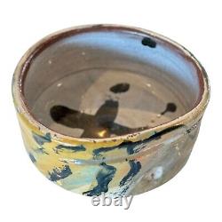 Vintage Ron Meyers Studio Art Earthenware Glazed Pottery Tea Bowl Low Bowl