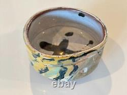 Vintage Ron Meyers Studio Art Earthenware Glazed Pottery Tea Bowl Low Bowl