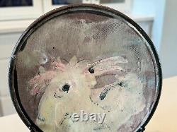 Vintage Ron Meyers Studio Art Earthenware Pottery Plate Chicken