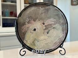 Vintage Ron Meyers Studio Art Earthenware Pottery Plate Chicken
