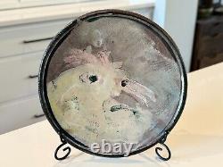 Vintage Ron Meyers Studio Art Earthenware Pottery Plate Chicken