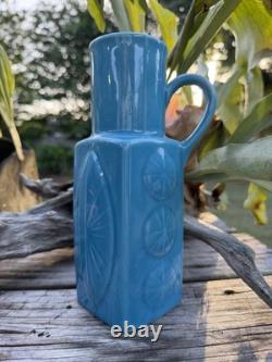Vintage Rörstrand Carl-Harry Stålhane CHS Sweden Turquoise Blue Ceramic Vase MCM