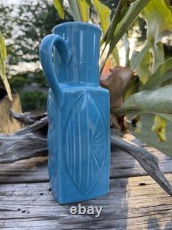 Vintage Rörstrand Carl-Harry Stålhane CHS Sweden Turquoise Blue Ceramic Vase MCM