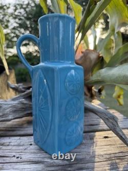Vintage Rörstrand Carl-Harry Stålhane CHS Sweden Turquoise Blue Ceramic Vase MCM