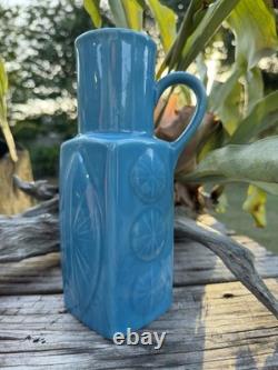 Vintage Rörstrand Carl-Harry Stålhane CHS Sweden Turquoise Blue Ceramic Vase MCM