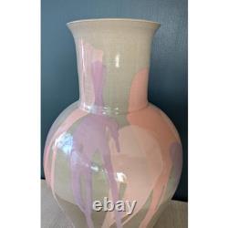 Vintage Roy Hamilton Large Ceramic Urn Vase Studio Pottery Sunset Glaze