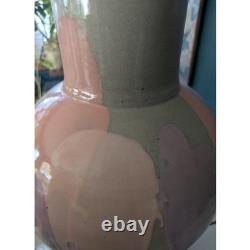 Vintage Roy Hamilton Large Ceramic Urn Vase Studio Pottery Sunset Glaze