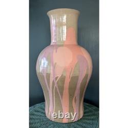Vintage Roy Hamilton Large Ceramic Urn Vase Studio Pottery Sunset Glaze