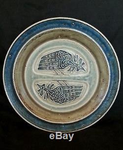 Vintage Royal Copenhagen studio pottery stoneware plate 10.25 in, Jorg Mogensen