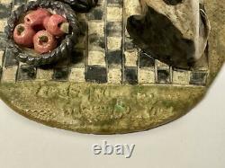 Vintage SANDRA McKENZIE SCMITT Studio Art River Pottery Cows Eating Apples