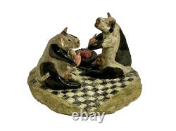 Vintage SANDRA McKENZIE SCMITT Studio Art River Pottery Cows Eating Apples