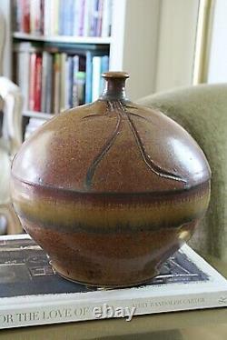 Vintage STEARNS ART POTTERY Modern Stoneware Weed Pot