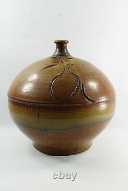 Vintage STEARNS ART POTTERY Modern Stoneware Weed Pot