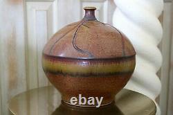 Vintage STEARNS ART POTTERY Modern Stoneware Weed Pot