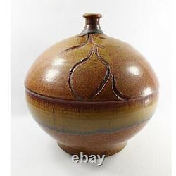 Vintage STEARNS ART POTTERY Modern Stoneware Weed Pot