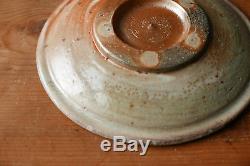 Vintage SVEND BAYER studio pottery STONEWARE SHINO dish wood fired in Devon