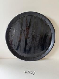Vintage Sam Scott Black on Black Platter Studio Pottery Seattle PNW 14.5