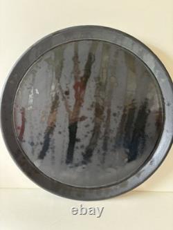 Vintage Sam Scott Black on Black Platter Studio Pottery Seattle PNW 14.5