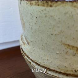 Vintage Samuel Azzaro Studio Pottery Vase Signed Sculptural Textured Ochre 8