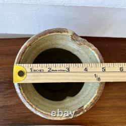 Vintage Samuel Azzaro Studio Pottery Vase Signed Sculptural Textured Ochre 8