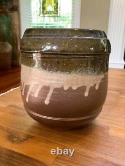 Vintage Scott McDowell Art Studio Pottery Vase Layered Satin & Matte Drip Glaze