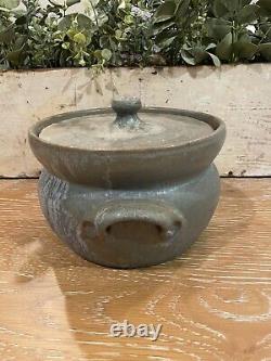 Vintage Seagrove Pottery Double Handled Lidded Bowl Bean Pot Handmade