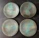 Vintage Set Of 4 Stoneware Studio Pottery Dinner Plates Mid Century Modern