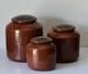 Vintage Set Of Three Studio Pottery Jars Containers Signed DH