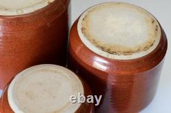 Vintage Set Of Three Studio Pottery Jars Containers Signed DH