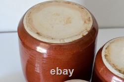 Vintage Set Of Three Studio Pottery Jars Containers Signed DH