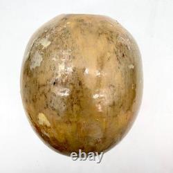Vintage Signed Briscoe 1983 Crystalline Iridescent Glaze Orb Vase OOAK 7 3/4
