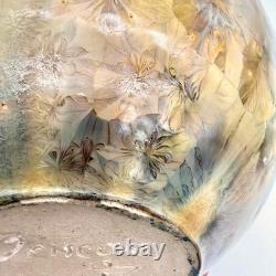Vintage Signed Briscoe 1983 Crystalline Iridescent Glaze Orb Vase OOAK 7 3/4