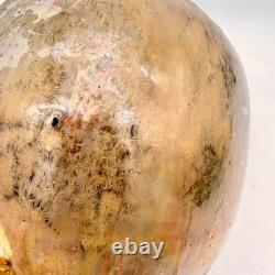 Vintage Signed Briscoe 1983 Crystalline Iridescent Glaze Orb Vase OOAK 7 3/4