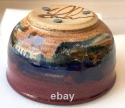 Vintage Signed Carl Sheehan Studio Art Pottery Two Piece Bowl w Lid Decor Gifts