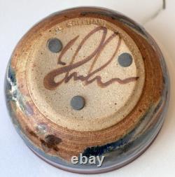 Vintage Signed Carl Sheehan Studio Art Pottery Two Piece Bowl w Lid Decor Gifts