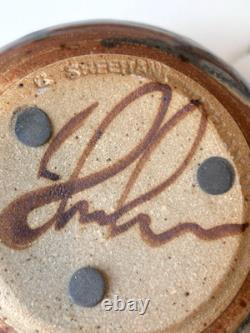 Vintage Signed Carl Sheehan Studio Art Pottery Two Piece Bowl w Lid Decor Gifts