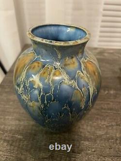 Vintage Signed Crystalline Glaze Studio Art Pottery Vase Mid Century MCM Retro